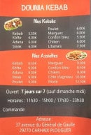 Menu Dounia kebab - Les kebabs et assiettes