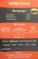 Menu Dounia kebab - Les burgers et formules