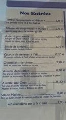 Menu La Rotonde - Entrées