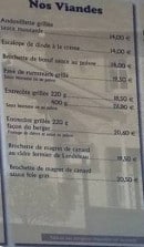 Menu La Rotonde - Viandes