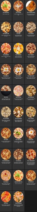 Menu Maestro Food - Les pizzas a base tomate