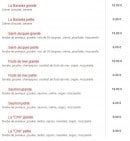 Menu Celtic Pizza - Les pizzas: banania ,saint jacques...