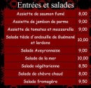 Menu Dom Maurice - Les entrées et salades