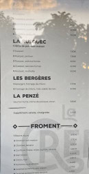 Carte et menu de Crêperie de Saint-Thé à Saint-Thégonnec Loc-Eguiner — La Rusquec, bergères, ...