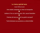 Menu Thierry Gastronomie - Le menu spécial asso