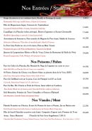 Menu Le Quai des Saveurs - Entrées, poissons et viandes 