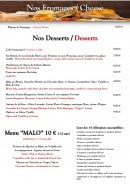 Menu Le Quai des Saveurs - Fromages, desserts et menu enfant 