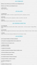 Menu Brasserie de l'Europe - Les formules, salades, grandes assiettes et entrées