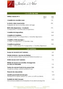 Carte et menu de Le Jardin de l'Aber à Breles — Les fruits de mer et entrées