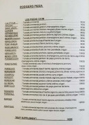 Menu Rodgers Pizza - Les pizzas