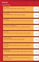 Menu Lucky Pizza - Les paninis