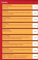 Menu Lucky Pizza - Les salades