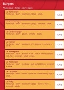 Menu Lucky Pizza - Les burgers