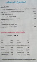 Menu La crêperie la concarne - Crêpes de froment