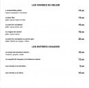 Menu Le belem - Viandes et entrées chaude