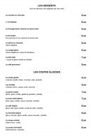 Menu Le belem - Desserts et desserts