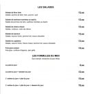 Menu Le belem - Les salades et formules midi