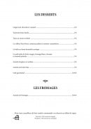 Menu Les Sables Blancs - Les desserts, fromages