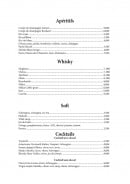 Menu Les Sables Blancs - Les apéritifs, whisky...