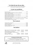 Menu Les Sables Blancs - Les fruits de mer 