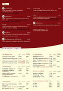 Menu Lobelys - Les pizzas suite et la cave