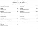 Menu L'alhambra - Les coupes de glaces
