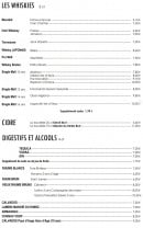 Menu L'alhambra - Les whisky, cidres, digestifs et alcools