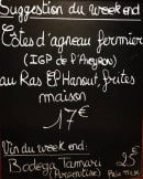 Menu L'hémisphère - Exemple de menu