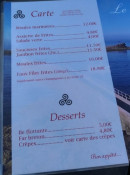 Menu Le Men Brial - La carte, desserts