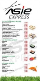 Menu Asie express - Les california, makis,...