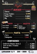 Menu Food night - Les tacos, burgers et galettes