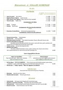 Menu Halles Auberge - Plats, fromages et desserts 