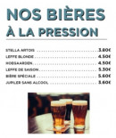 Menu Le Bistrot - Les bières à la pression