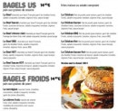 Menu Le Bistrot - Les bagels