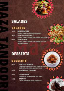 Menu Maza Tandoori - Les salades et desserts