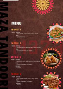 Menu Maza Tandoori - Les menus