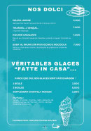 Menu Dei Sapori - Les desserts et glaces