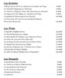 Carte et menu de Auberge du fraissinet à Branoux les Taillades — Les entrées, plats et desserts