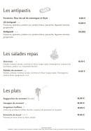 Menu Trattoria Del Gusto - Les entrées, plats et salades
