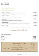 Menu Trattoria Del Gusto - Les pizzas base crème fraiche et menu enfant