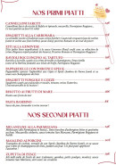 Menu La Fontaine Dei Sapori - Les plats