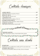 Menu La Fontaine Dei Sapori - Les cocktails classiques et sans alcools