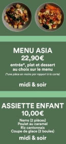 Menu Asia Roquemaure - Menu asia 22,90€ et assiette enfant 10€