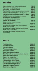 Menu Asia Roquemaure - Les entrées et plats