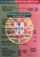 Carte et menu de Les jardins du Portugal à Saint Hippolyte du Fort — La carte
