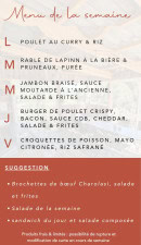 Menu C'est dans la boîte - Les menus de la semaine