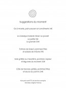 Menu Bistro de Montcaud - Suggestions du moment 