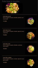 Menu La Fabrique à Sushi - Les poké bowls et nouilles