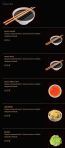 Menu La Fabrique à Sushi - Les sauces