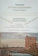 Carte et menu de La Tour carbonniere à Saint Laurent d'Aigouze — Les menus